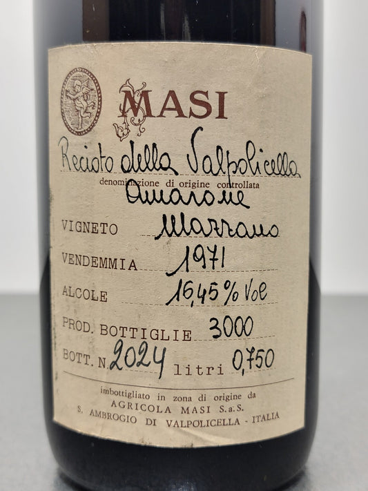 Amarone Masi Mazzano 1971 Recioto della Valpolicella bott..75 cl 16.5%