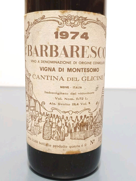 Barbaresco Cantina Del Glicine 1974 Vigna Montesomo bott..72 cl 13.4%