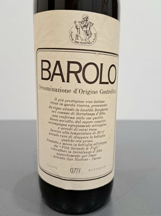 Barolo Riserva Speciale 1974 Pira Secondo. Cl 72