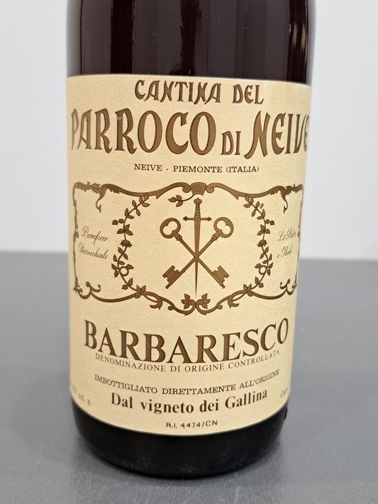 Barbaresco Parroco di Neive 1974 Vigneto dei Gallina bott. 75 cl 13.7%