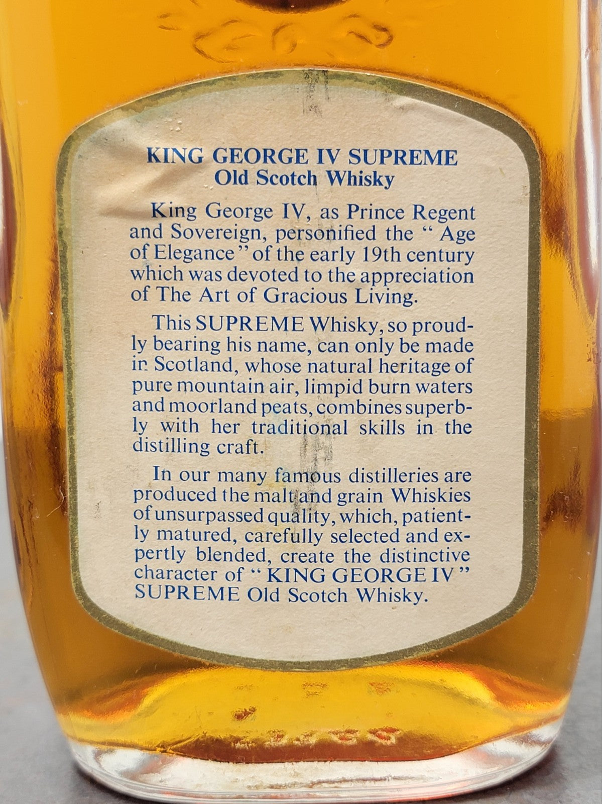 Whisky King George IV Supreme Old Scotch Whisky 1960s bott. 75 cl 43s