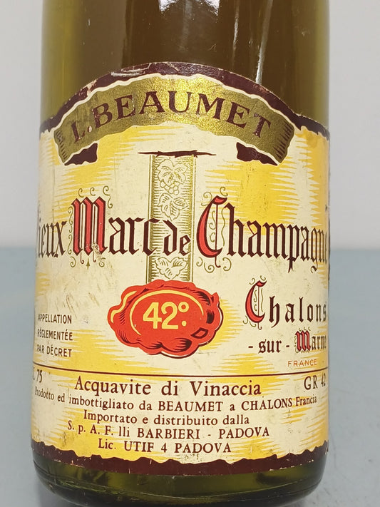 Grappa L.Beaumet 1960s Vieux Marc De Champagne bott. 75 cl 42%