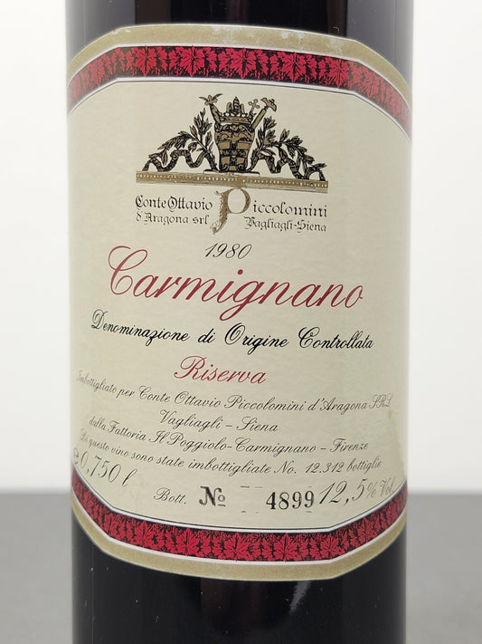 Carmignano Conte Ottavio Piccolomini 1980 Riserva bott.75 cl 12.5%