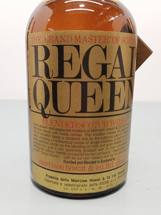 Whisky Queen Regal de Luxe Morrison Howat & Co anni 60 bott 0,75 cl