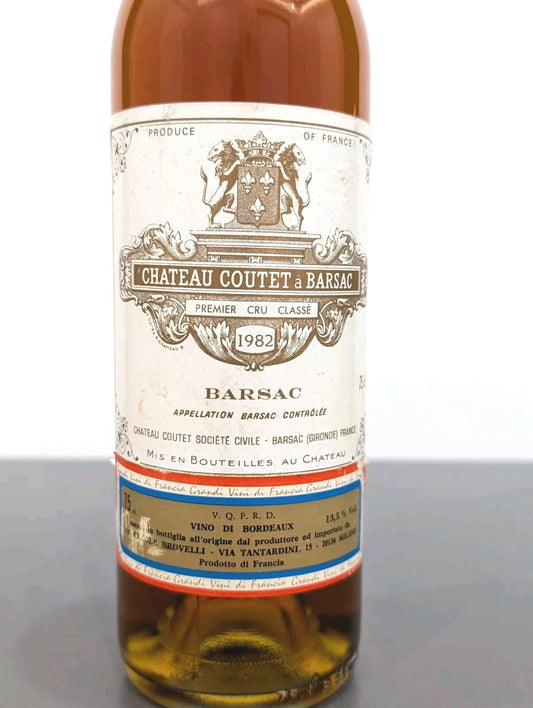 Chateau Coutet a Barsac 1982 Premier Cru Classe, 75 Cl. Vol 13.5