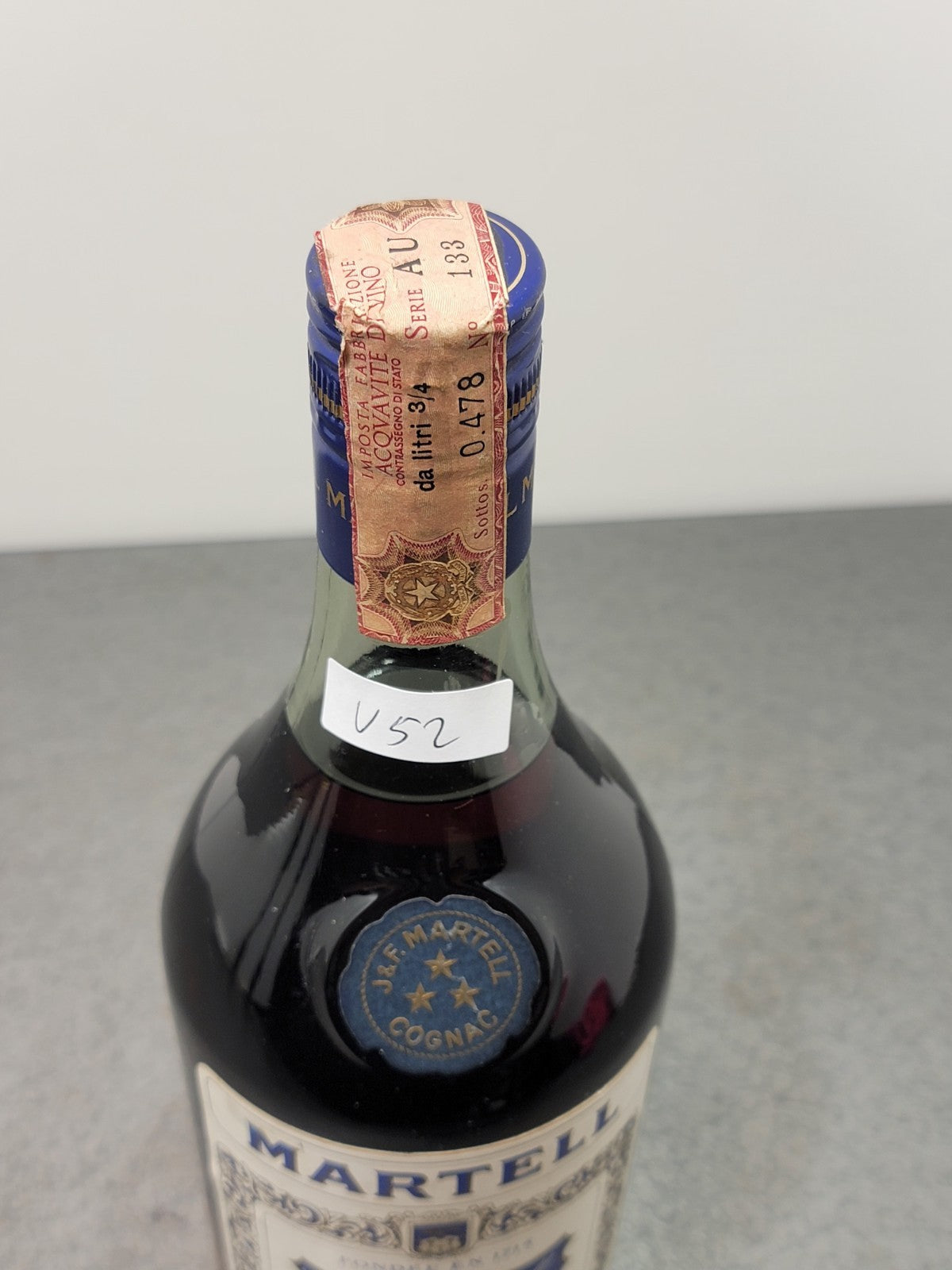 Cognac Martell 3 Stars 1970s 250 ° Aniversario bott.75 cl 40%