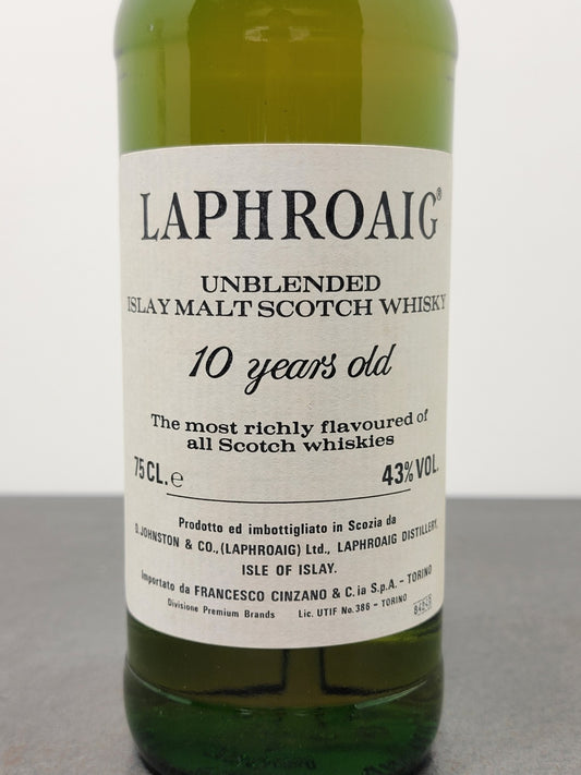 Whisky Laphroaig Unblended 10 years 1980s Islay Malt Scotch Whisky 75 cl 43%