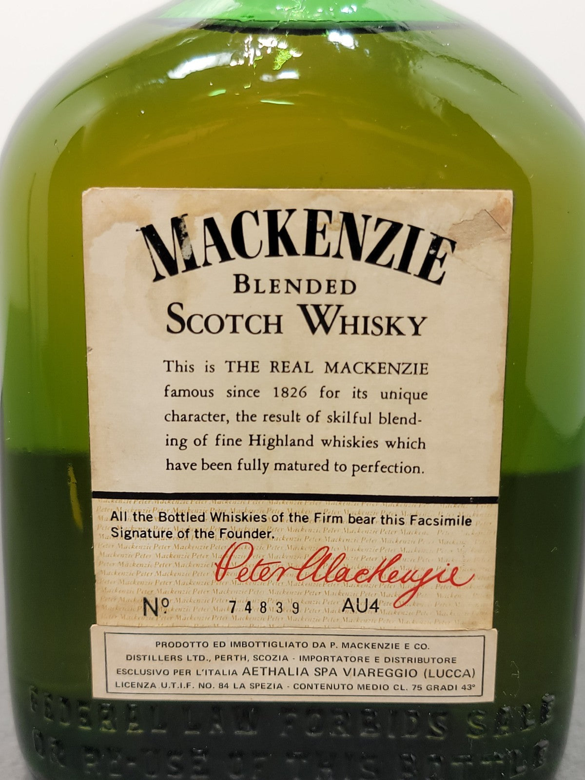 Whisky Mackenzie 12 years 1970s Blended Scotch Whisky bott.75 cl 43%