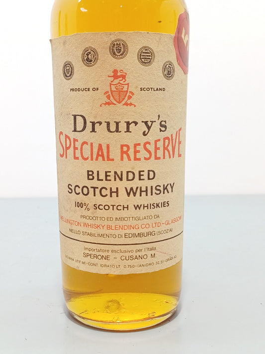 Whisky Drury's 5 years Special Reserve Blended Scotch Whisky anni 70 bott.75 cl