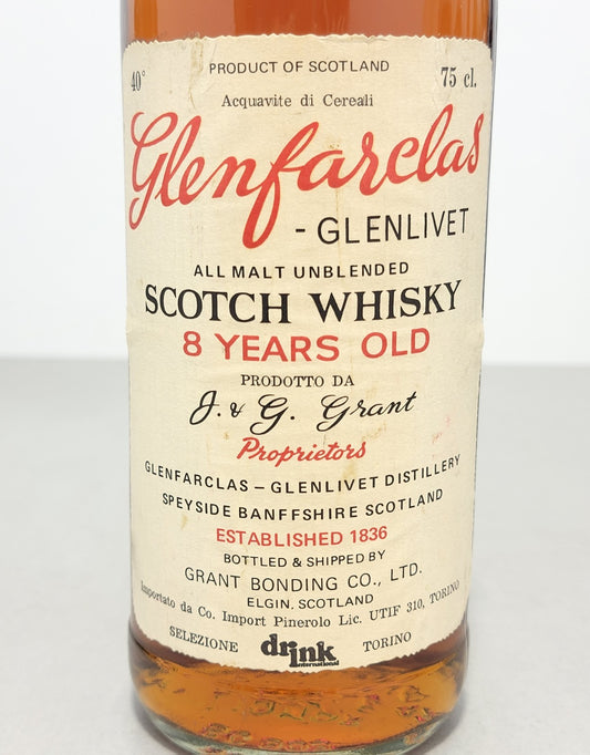 Whisky Glenfarclas Glenlivet 8 years 1970s Single Malt Scotch Whisky 75 cl 40%
