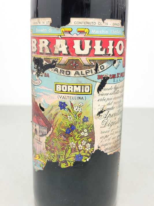 Amaro Alpino Braulio 1960s F. Peloni Bormio Valtellina bott. 75 cl 21%