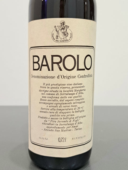 Barolo Riserva Speciale 1970 Pira Secondo. Cl 72 Imb. X Azienda San Martino