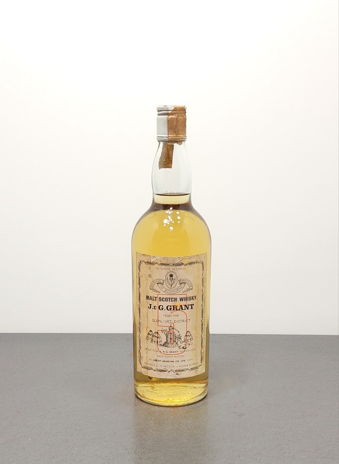 J & G Grant 5 years Bonding 1970s Glenlivet Malt Scotch Whisky bott. 75 cl 40%