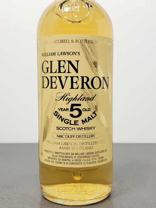 Whisky Glen Deveron 1980s 5years Highland Single Malt William Lawson's 75 cl 40%