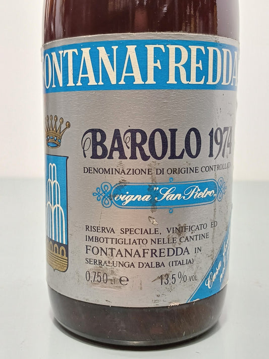 Barolo Fontanafredda Riserva Speciale 1974 Vigna San Pietro bott.75 cl 13.5%
