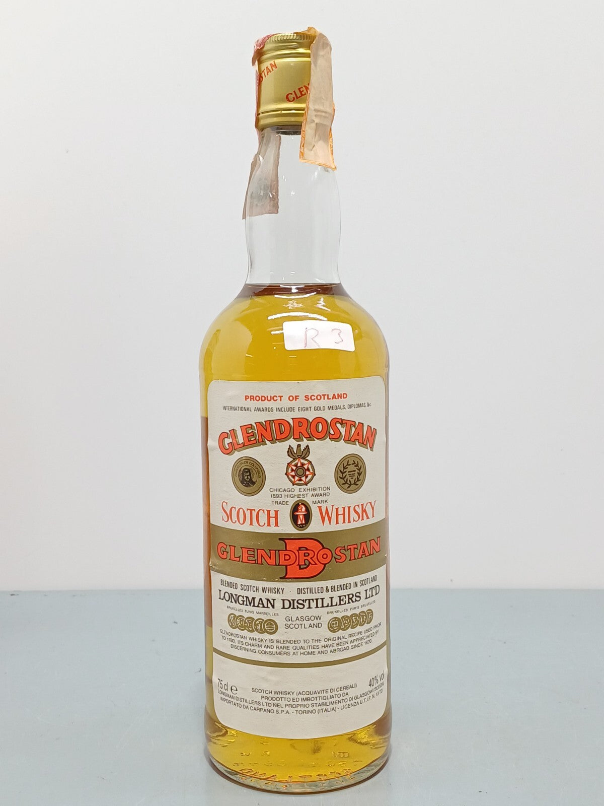 Whisky Glendrostan Scotch Whisky Longman 1980s. bott.0,75 cl