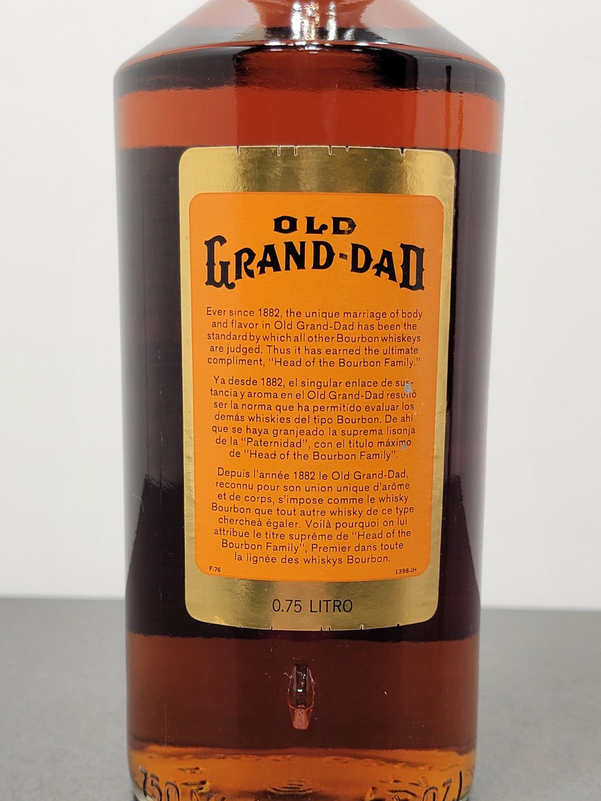 Whisky Old Grand Dad Kentucky Straight Bourbon 1970s bott.75 cl 40%