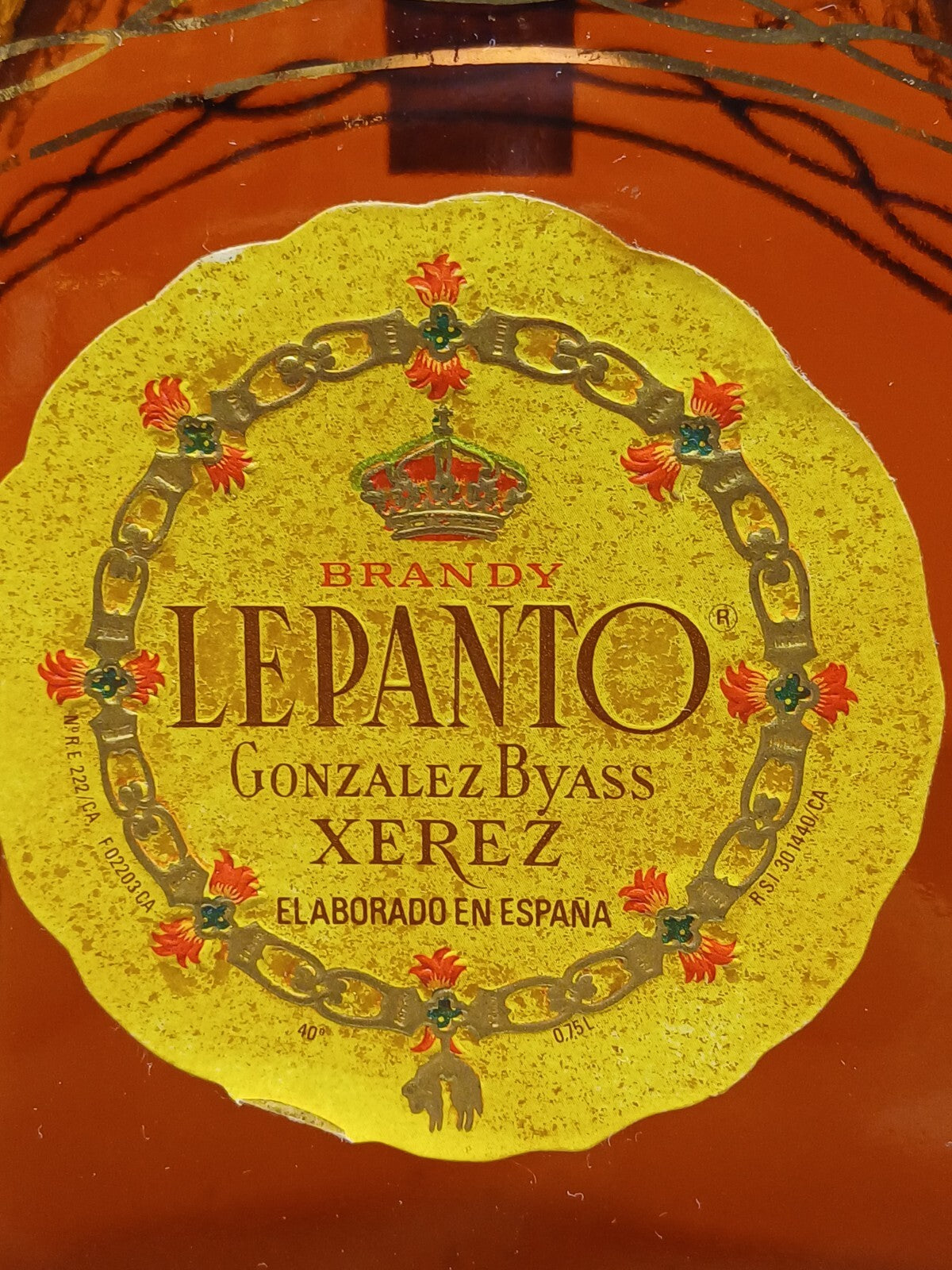 Brandy Lepanto Gonzalez Byass Xerez anni 60-70 bott. 75 cl