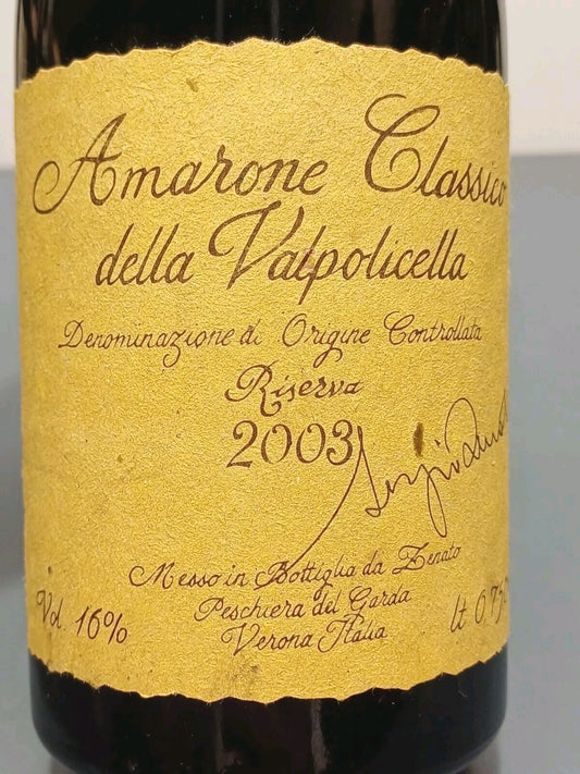 Amarone 2003 Sergio Zenato Riserva Valpolicella Classico bott. 75 cl