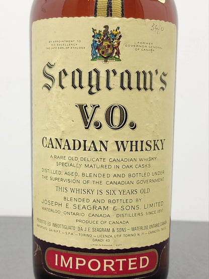 Whisky Canadian Seagram's V.O. 1967 6 Years Old bott.75 cl 43%