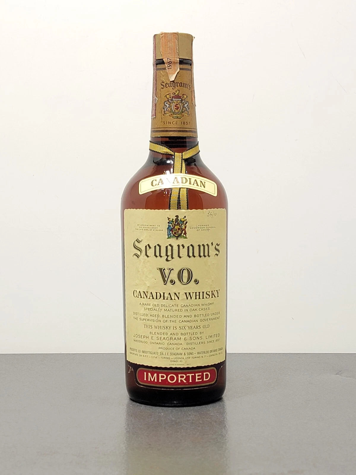 Whisky Canadian Seagram's V.O. 1967 6 Years Old bott.75 cl 43%