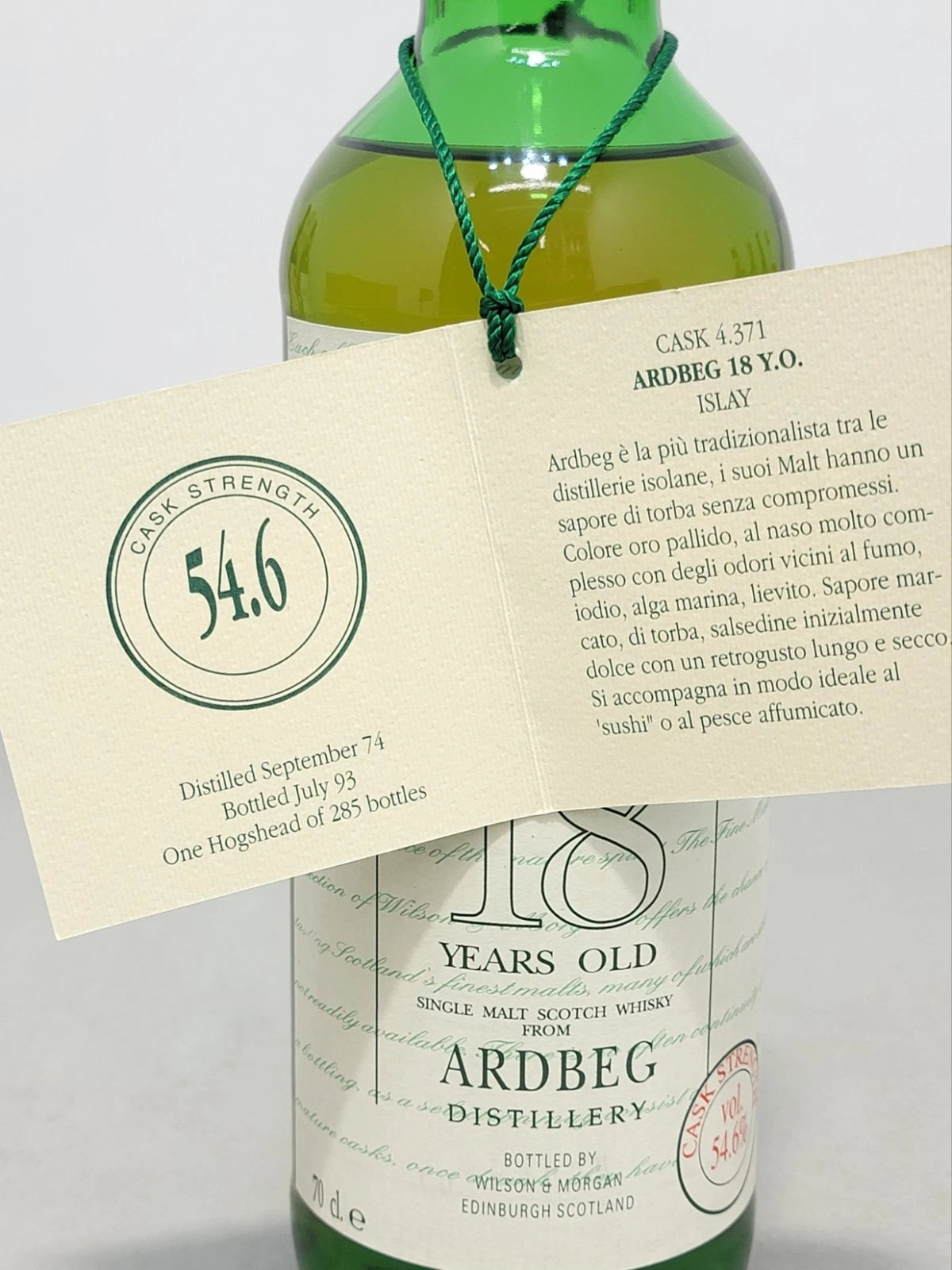 Whisky Ardbeg 18 years 1974 Wilson & Morgan imb... 1993