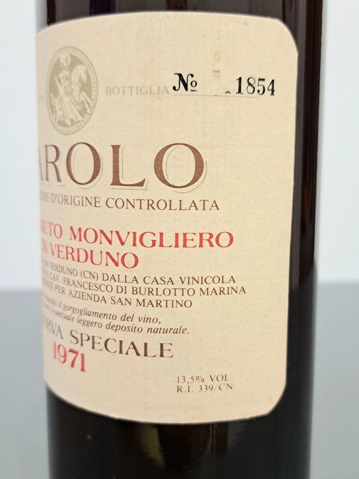 Barolo G.B. Burlotto 1971 Monvigliero In Verduno Riserva Speciale bott.75 cl