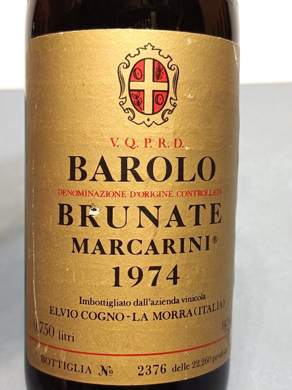 Barolo 1974 Brunate Marcarini Elvio Cogno La Mora bott75 cl