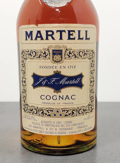 Cognac Martell 3 Stars 1960s bott.73 cl 40%
