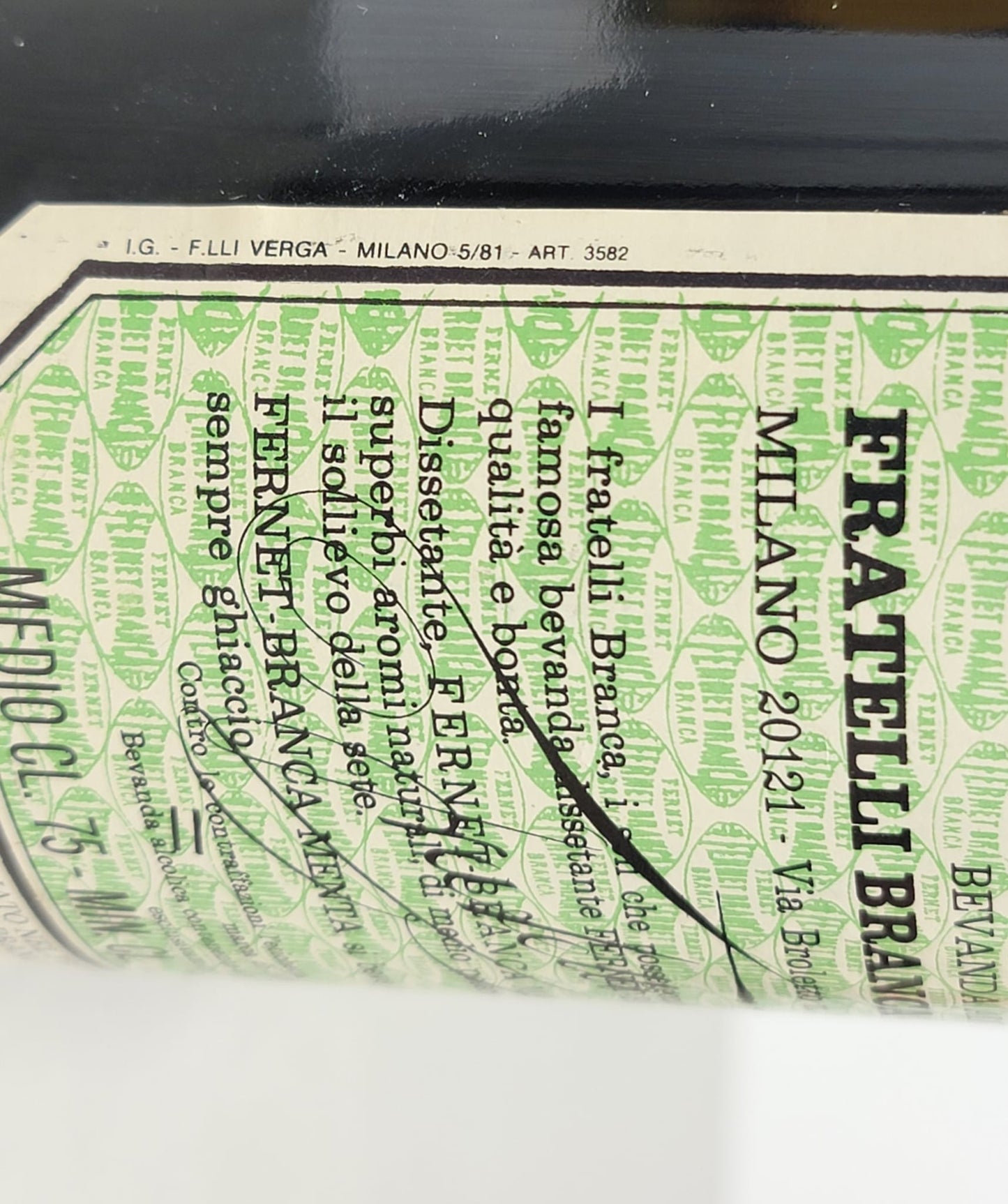 FERNET - Branca Menta 1981