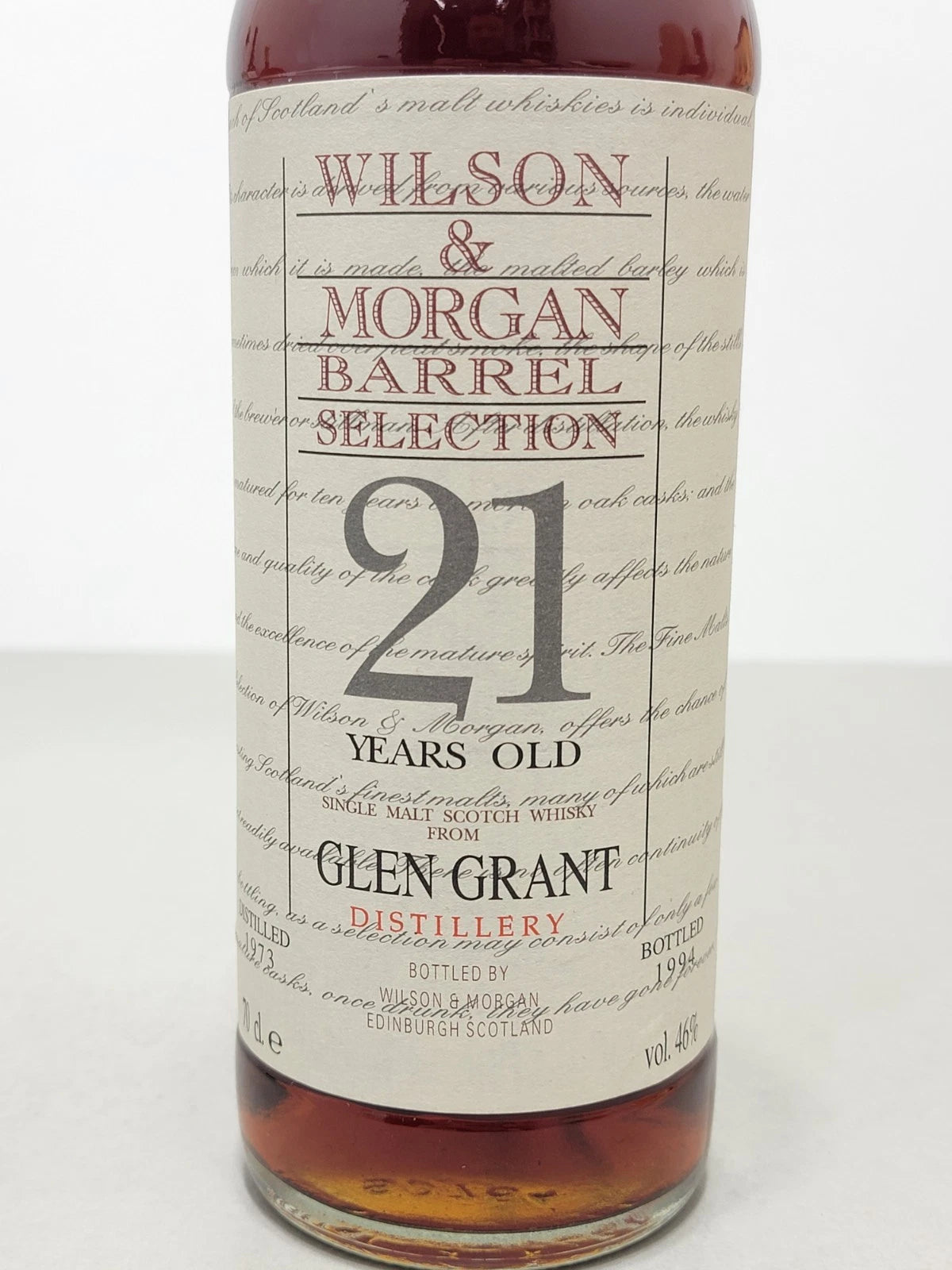 Glen Grant 21 years 1973 Wilson & Morgan Barrel Selection Imb 1994 bott 70cl 46%