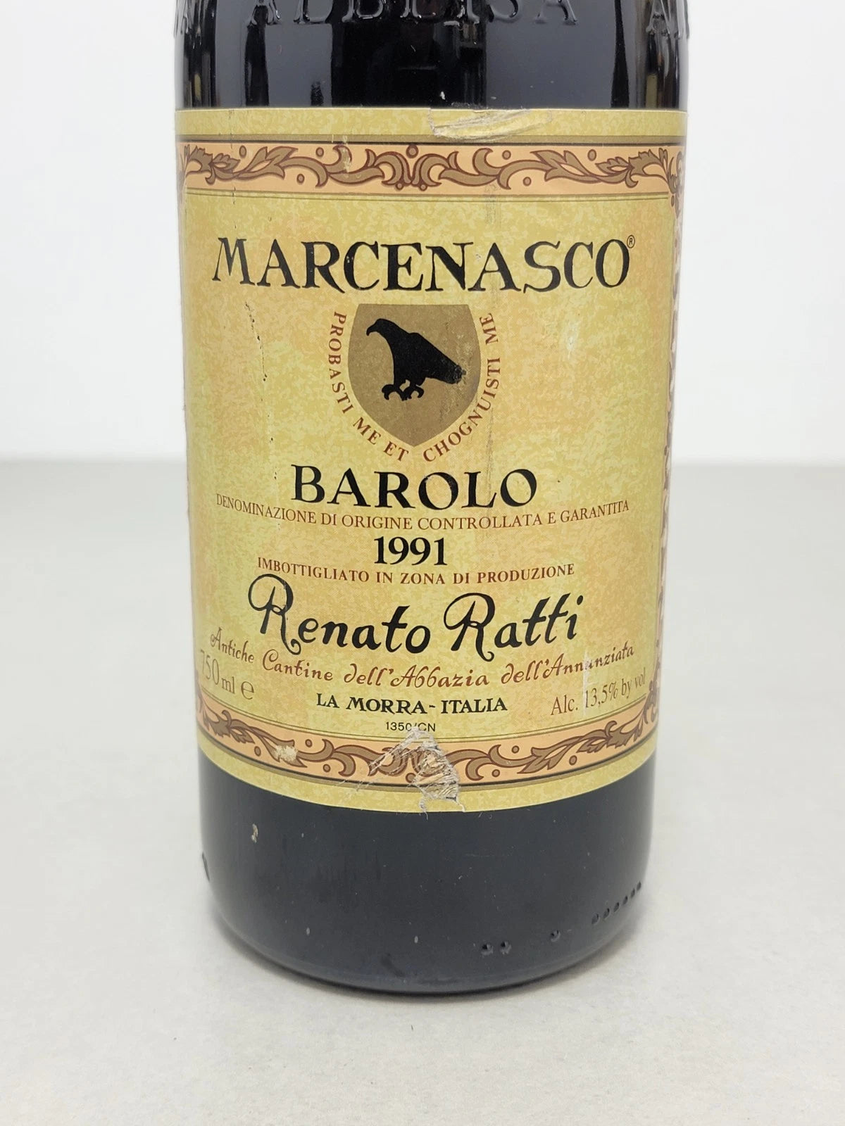 Barolo Renato Ratti 1991 Marcenasco Abbazia dell'Annunziata bott. 75 cl 13,5%