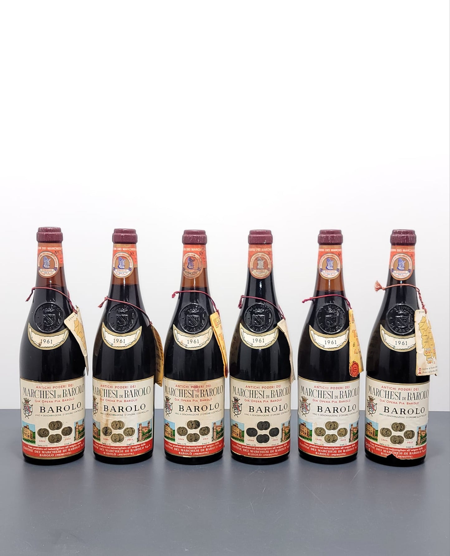 6 x Barolo Marchesi di Barolo 1961 bott.72 cl 13%