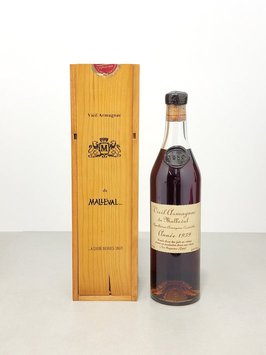 Armagnac Malleval 1939 Vic Fezensac Imbottigliato 2000 Cassa in Legno 70 cl 40%