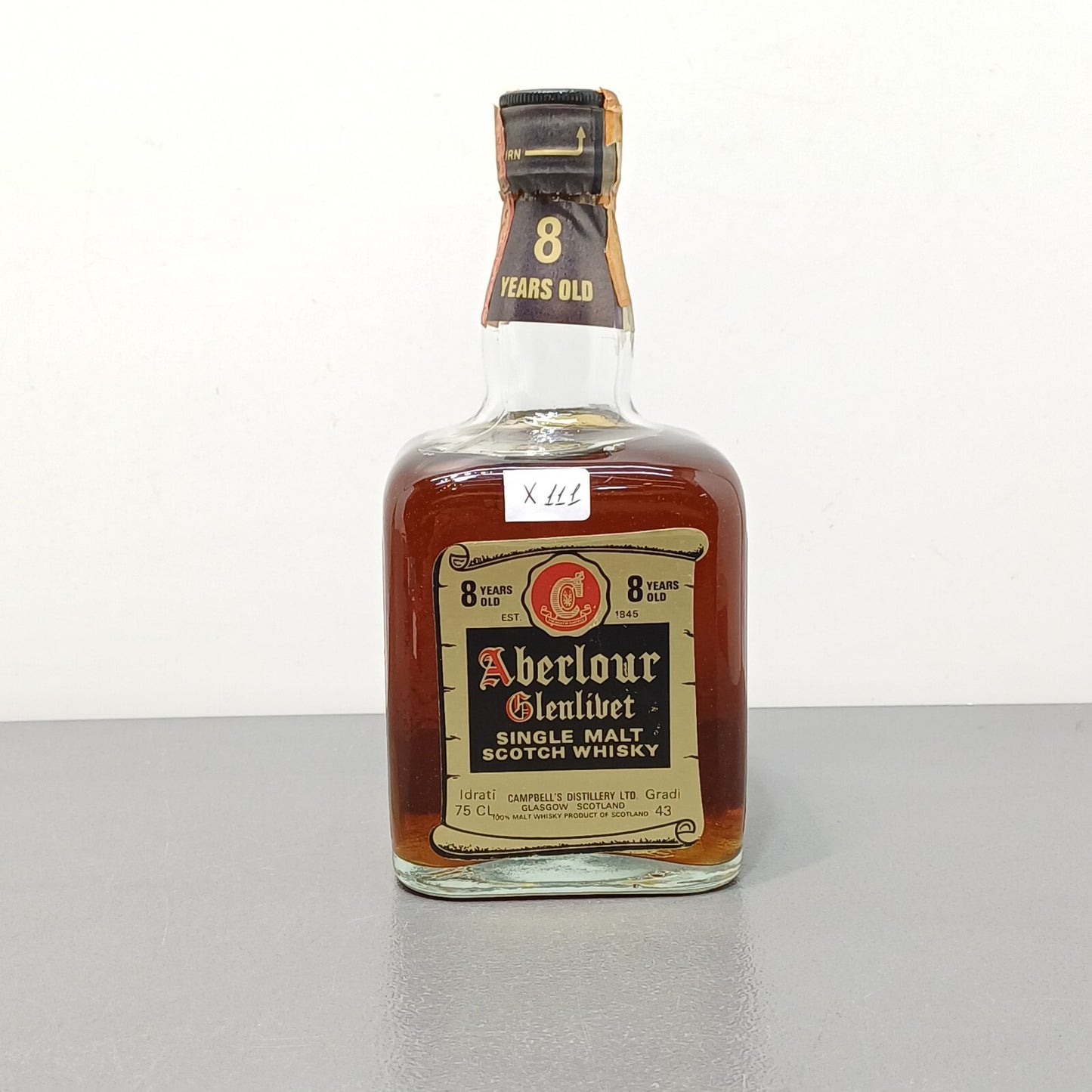 Aberlour Glenlivet 8 Years Old Single Malt Scotch Whisky 1970s bott. 75 cl 43%