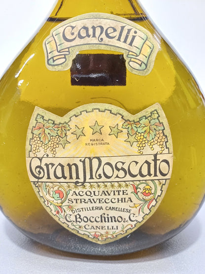 Grappa Bocchino Canelli 1920s Gran Moscato Acquavite Stravecchia bott. 100 cl