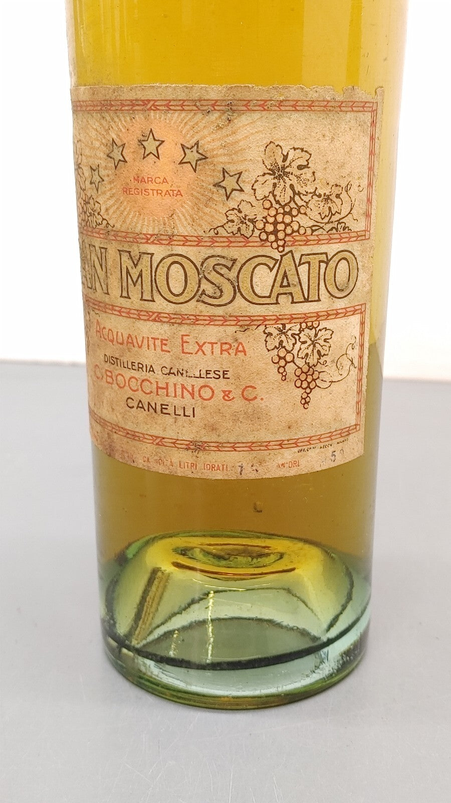 Grappa 193344 Gran Moscato Canelli Acquavite Extra Bocchino botte. 100cl