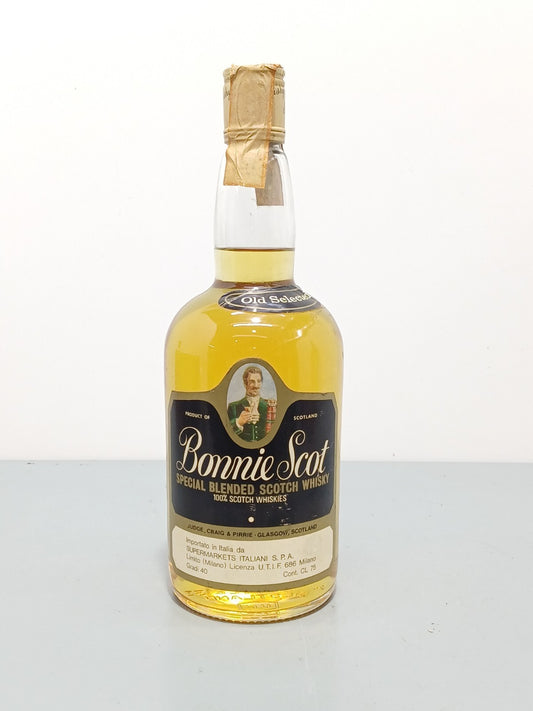 Whisky Bonnie Scot Old Selected Special Blended Scotch anni 70 bott.75 cl