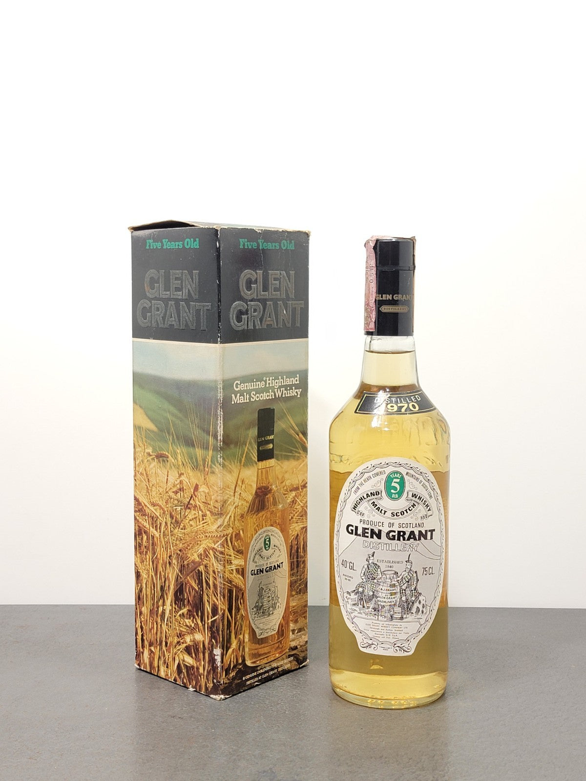 Glen Grant 5 years 1970 Highland Malt Scotch Whisky bott.75 cl 40%