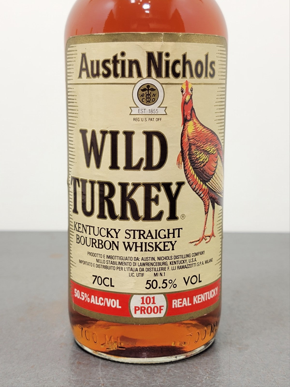 Wild Turkey 101 Proof 1990s Kentucky Straight BourbonWhisky Nichols 70 cl 50.5%