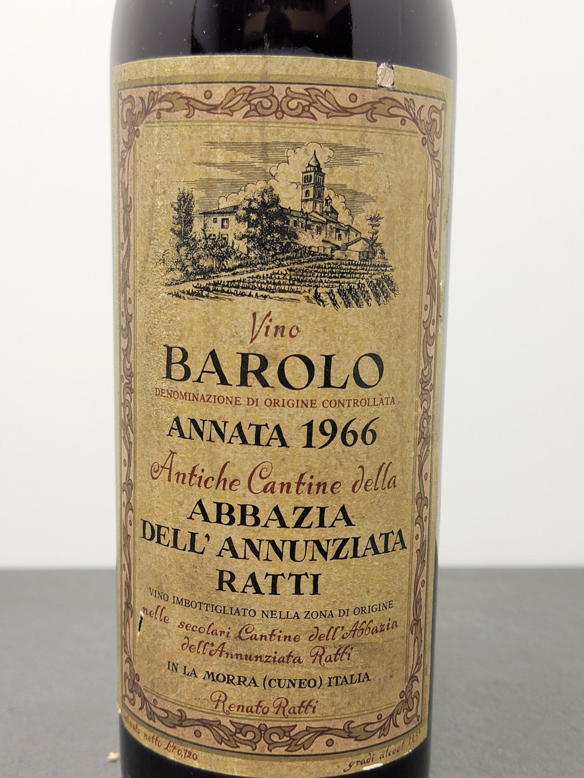 Barolo Renato Ratti 1966 Antiche Cantine Abbazia dell'Annunziata 72 cl 13.5%