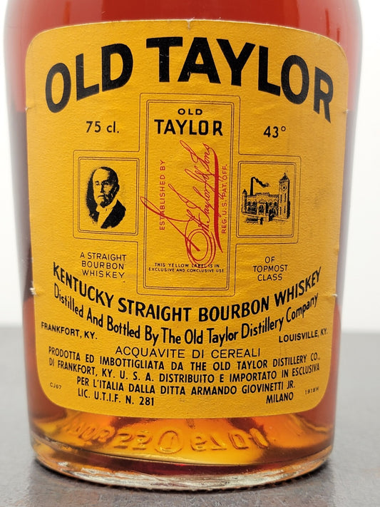 Whisky Old Taylor 1973 Kentucky Straight Bourbon Whisky 86 Proof bott.75 cl 43%
