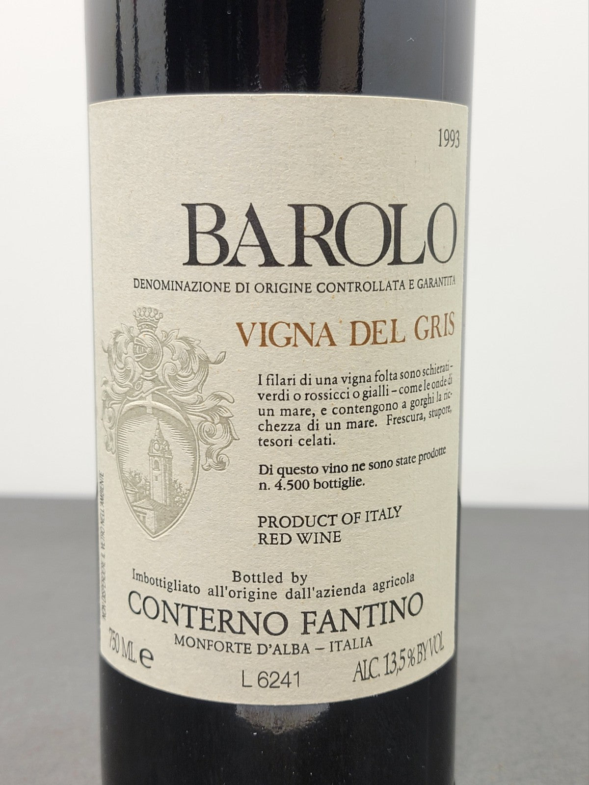 Barolo Conterno Fantino 1993 Vigna Del Gris Monforte D'alba bott.75 cl 13.5%