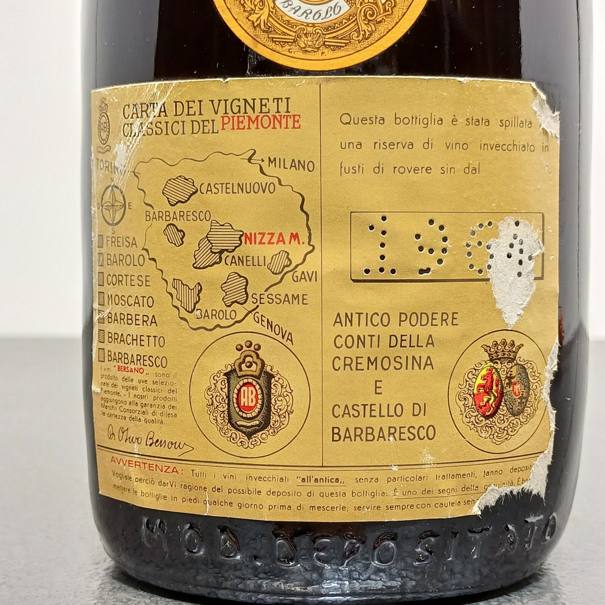Barolo Bersano 1964 bott. 72 cl 13.5%