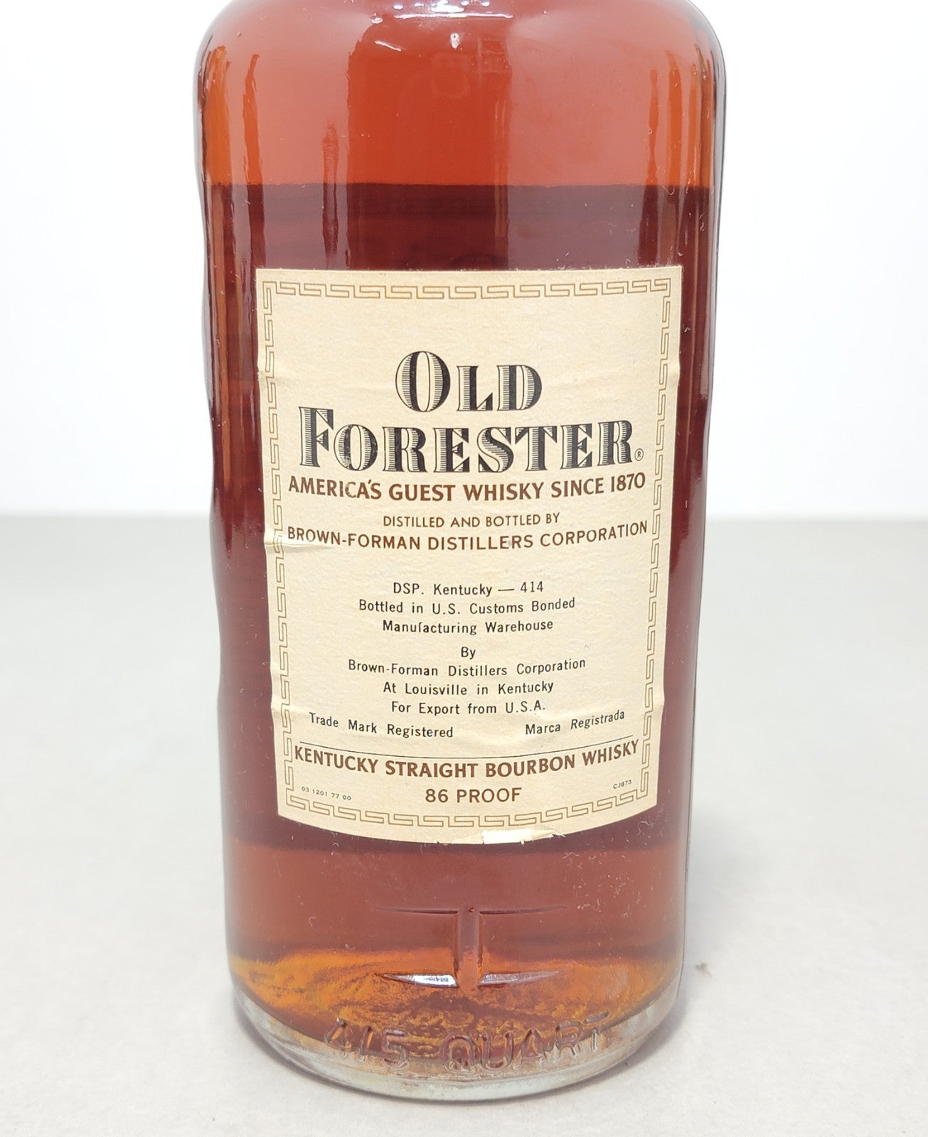 Whiskey Old Forester 1974 Kentucky Straight Bourbon 86 Proof bott. 75 cl 43%