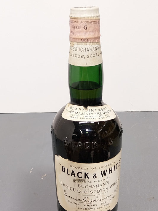 Whisky Black & White 1950s Spring Cap James Buchanan bott.75 cl