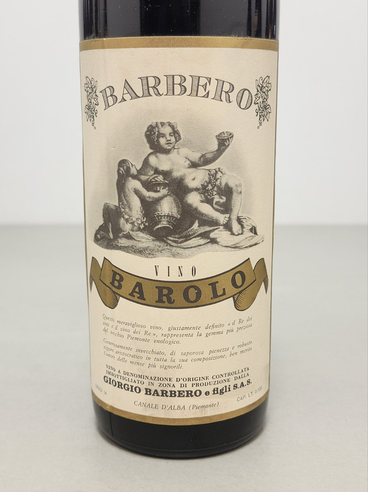 Barolo Giorgio Barbero 1961 Canale D'alba bott. 72 cl 14%