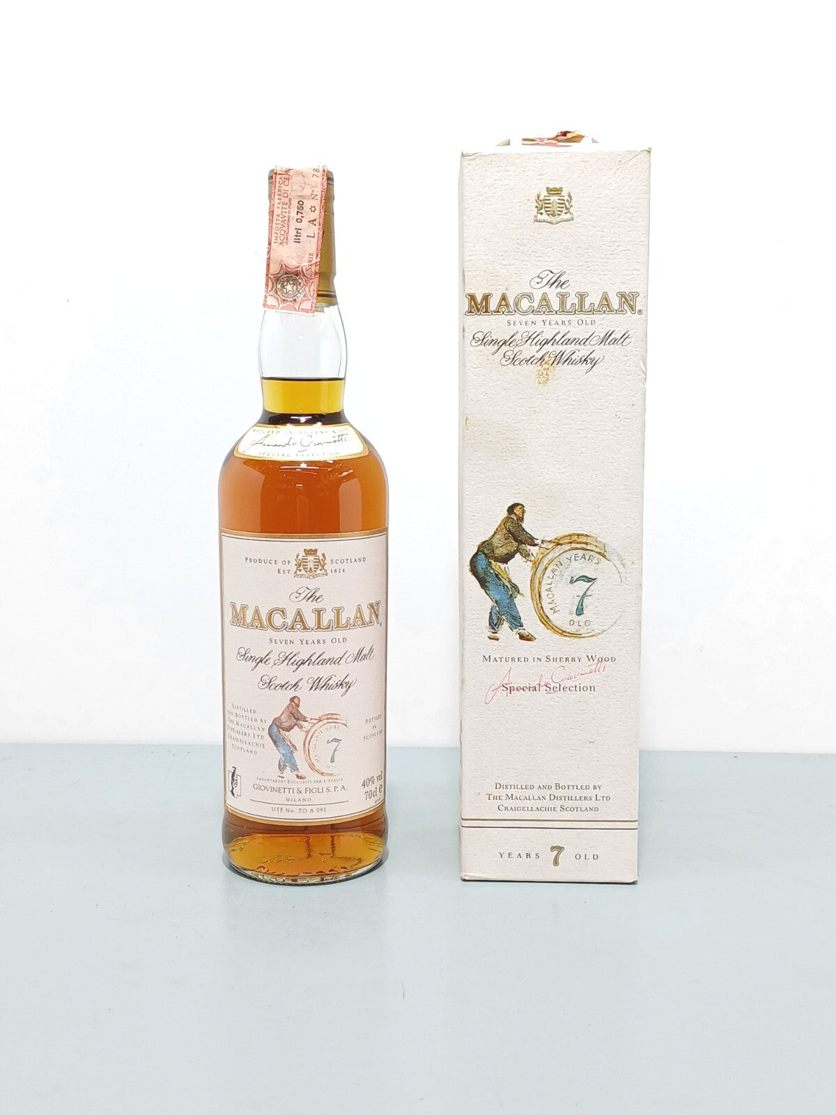 Whisky Macallan 7 years 1980s old single highland malt scotch whisky 70 cl 40%