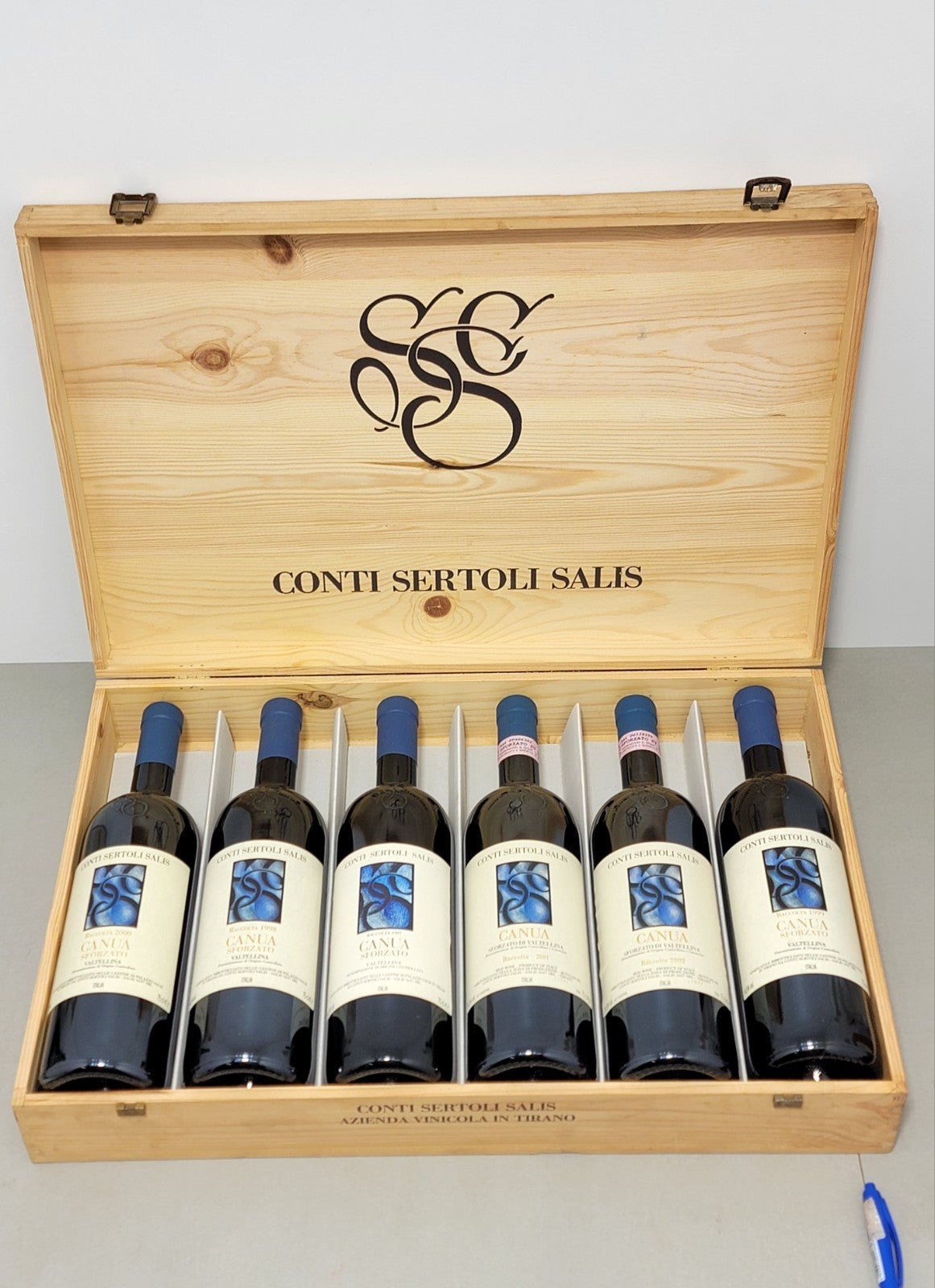 Canua Conti Sertoli Salis 1997,98,99,2000,01,02 Cassa In Legno 6 Bottle 75 cl