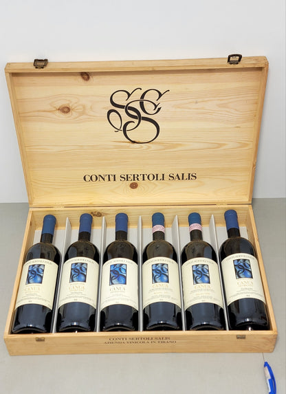 Canua Conti Sertoli Salis 1997,98,99,2000,01,02 Cassa In Legno 6 Bottle 75 cl